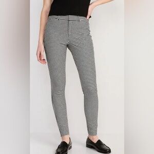 Old Navy High-Rise Pixie Skinny Ankle Pants Black & White Gingham Sz 16 EUC
